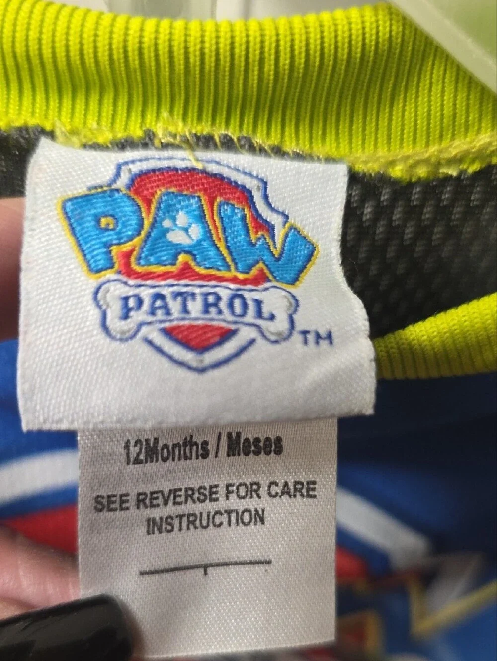 Paw Patrol Kids Tank Top & Shorts Set- Blue & Neon Yellow Size 12 Months